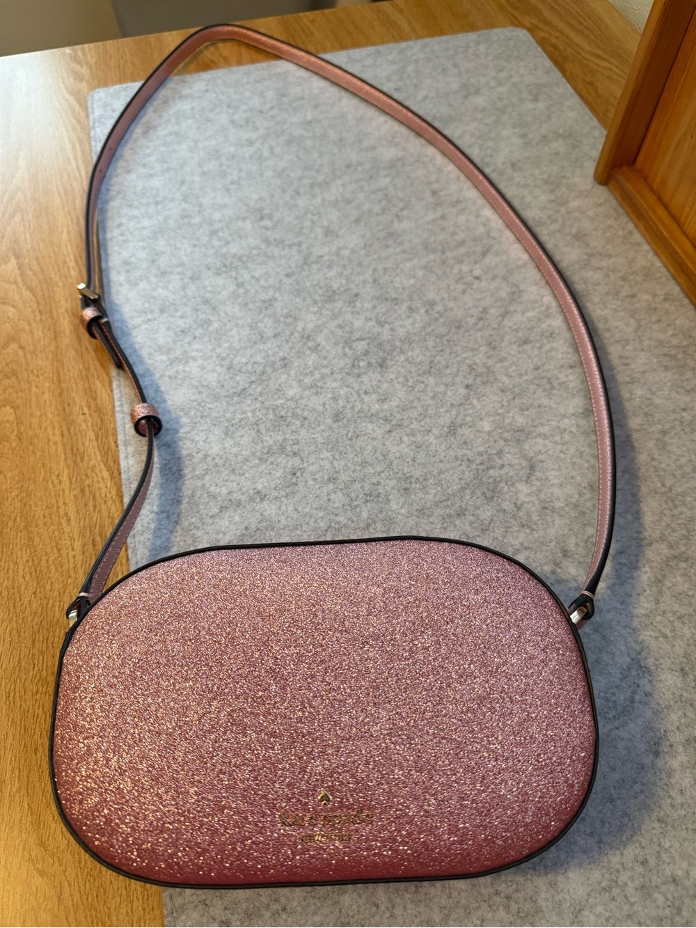 Kate Spade pink glitter crossbody bag